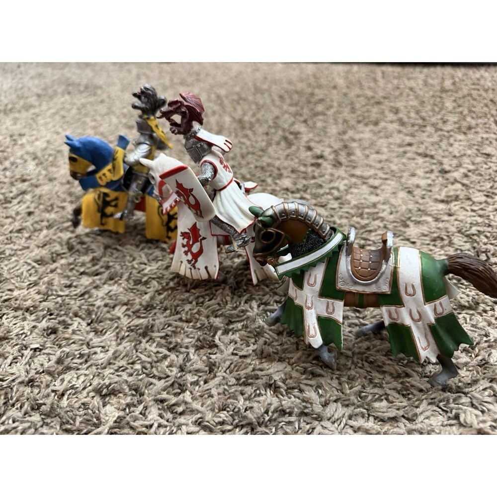 Lot of Vintage Schleich Medieval Horses and Knights As Is On Pictures.